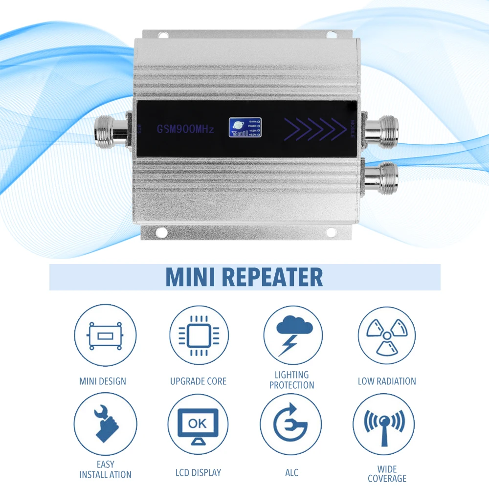 Amplificateur de signal de téléphone portable GSM900MHz double extrémité, répéteur de signal de téléphone portable, amplificateur de signal avec antenne Yagi