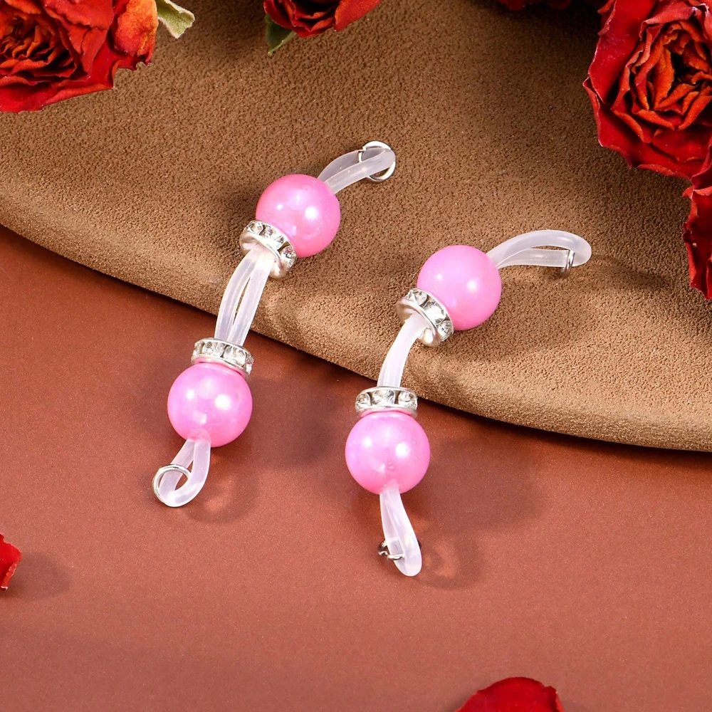 1 زوج حلقات الحلمة وهمية ، قابل للتعديل تناسب ارتداء اليومي الحلمة الأنف ، 8 مللي متر حبات الحلوى ، ثقب الحلمة فو غير ثقب الحدائد فو