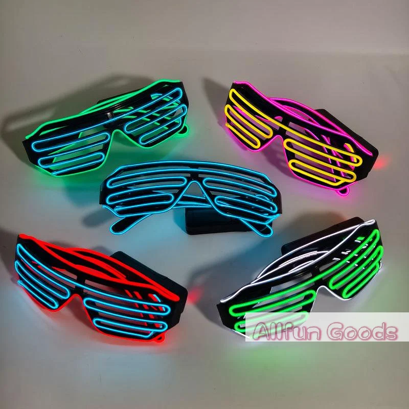 [TG835]Wireless LED Glowing Glasses Double Colors Cool Neon Glasses Glow-in-the-dark Colorful Luminous Glasses Party Jewelry