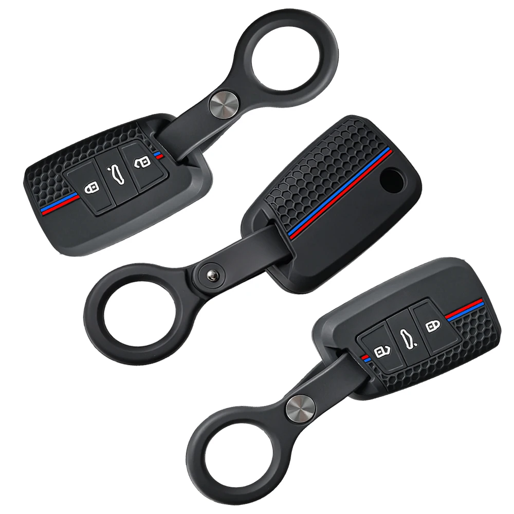 Keychain Silicone Car Remote Key Case Cover Shell Fob for Volkswagen VW Magotan Passat B8 Golf for Skoda Superb A7 Accessories