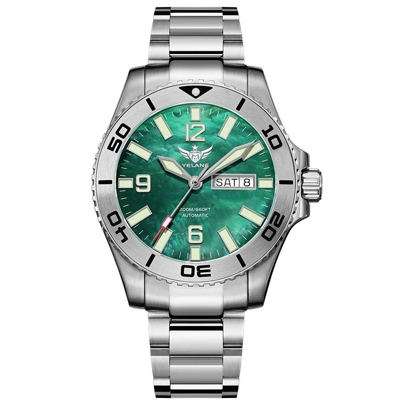 YELANG T5.3 42MM Men Automatic Mechanical Watch Luminous 200M Diving Waterproof SW220 Movement Watch Sapphire 20Bar Reloj