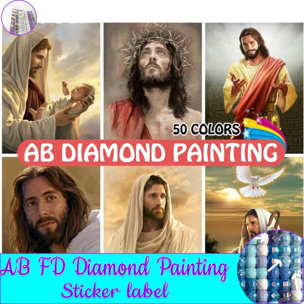 

50 Colors 5D DIY Religion Picture Mosaic Icon Jesus Christ Home Decoration Gift