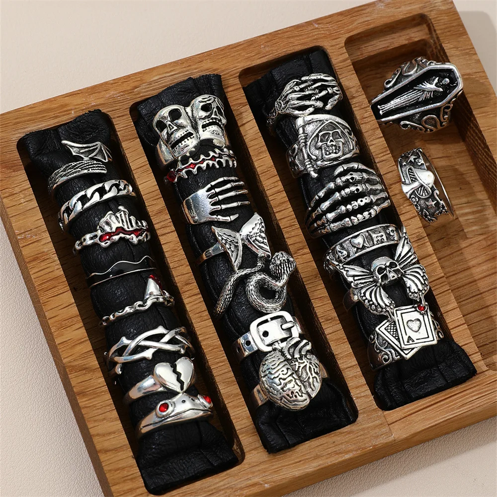 23Pcs Punk Geometric Knuckle F - огляд і ціна Vintage Punk Knuckle Rings Set