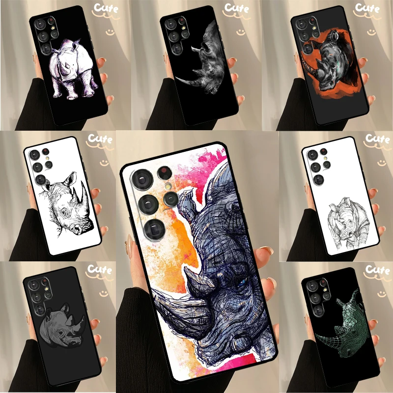 Rough Rhinoceros Rhino Beast Case For Samsung Galaxy S23 S20 FE S21 Ultra S8 S9 S10 Note 10 Plus Note 20 S22 Ultra Cover