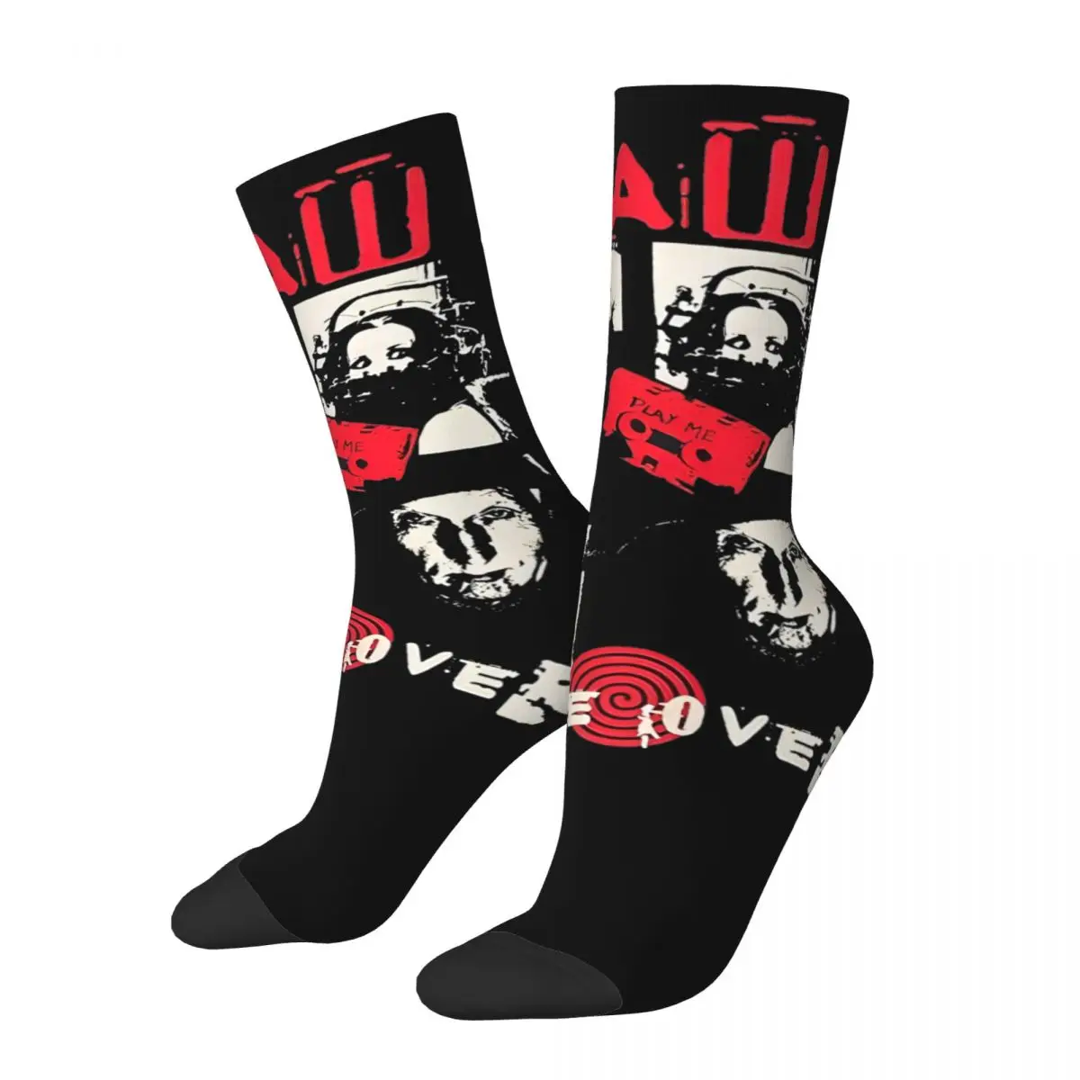 Men Women Vintage Saw Jigsaw Game Over Socks Sweat Absorbing Fashion Scary Saw Movie Socks Little Small Gifts