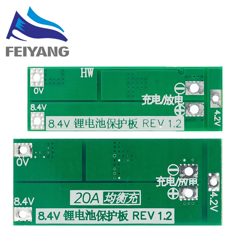2S 20A 7.4V 8.4V 18650 لوح حماية بطارية الليثيوم/لوحة BMS القياسية/التوازن DIY بها بنفسك