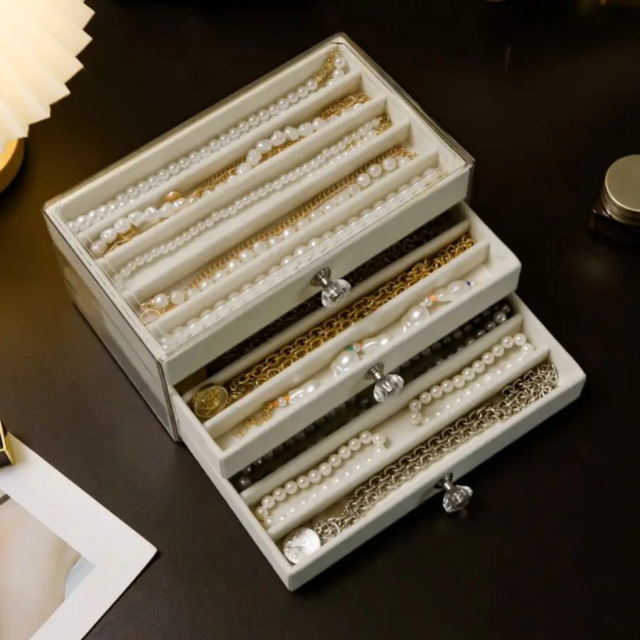 صندوق بلاستيكي شفاف لجمع القلادات ، مقاوم للأتربة ، مضاد للأكسدة ، مناسب لتخزين سلسلة الترقوة ، السوار ، دبوس الشعر ، الساعة