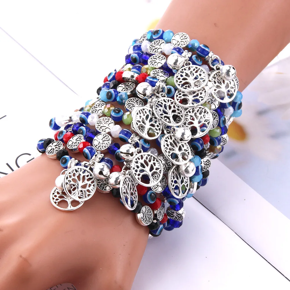 12Pcs/Lot High Quality Color Natural Stone Mixed Bracelet Wholesale Women\'s Fashion Charm Beaded Bracelet Jewelry Simple Style