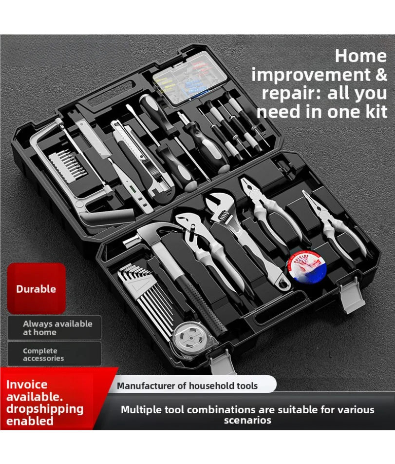 Toolbox Set for Home Use, Multifunctional Repair Kit, Electrician Hardware Daily Maintenance Combination Tool Set Collection