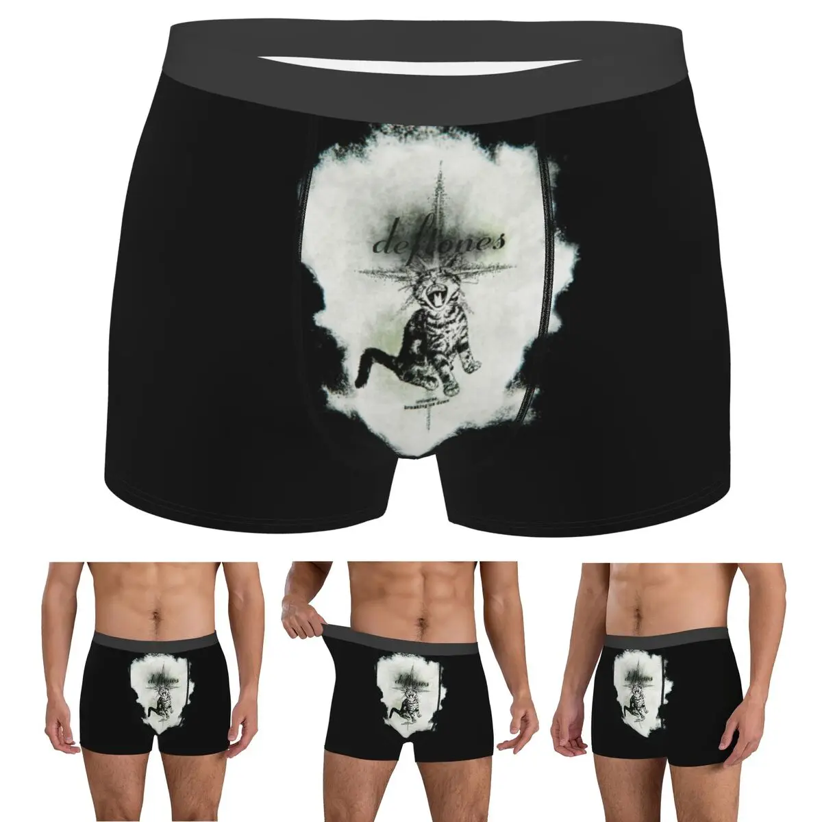 

Трусы-боксеры, шорты Deftones с металлической лентой, белые трусики с альбомом пони, мужское дышащее нижнее белье для мужчин, подарки бойфренду