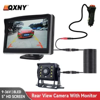 Cámara de Visión Trasera para Automóvil con Monitor para Camiones, Cámara de Marcha Atrás de 24 V con Visión Nocturna, Impermeable, con Pantalla HD de 5 Pulgadas, Fácil Instalación
