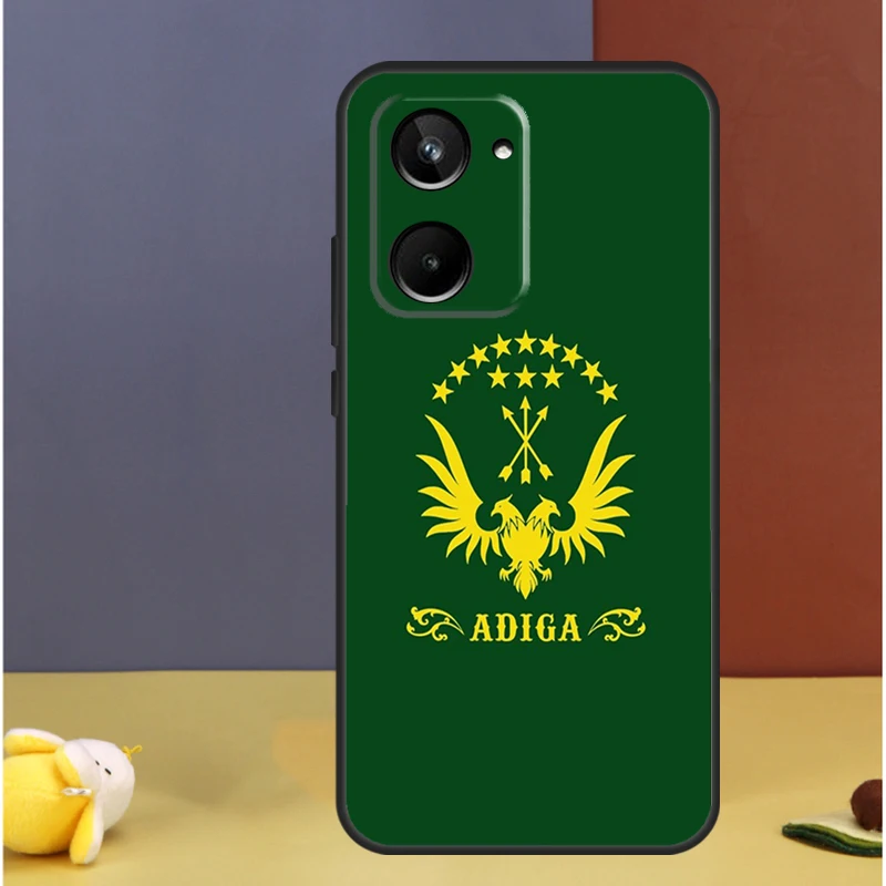 Adygea circassian flagge für realme c25s c21y c33 c55 c11 c15 c30 c53 c51 gt neo 5 gt3 gt5 9 10 11 12 pro plus fall