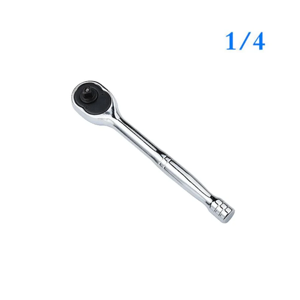 1pc 1/4 3/8 1/2inch Ratchet Wrench 24 Teeth Drive Ratchet Socket Wrench Tool Reversible Adjustable Quick Release Square