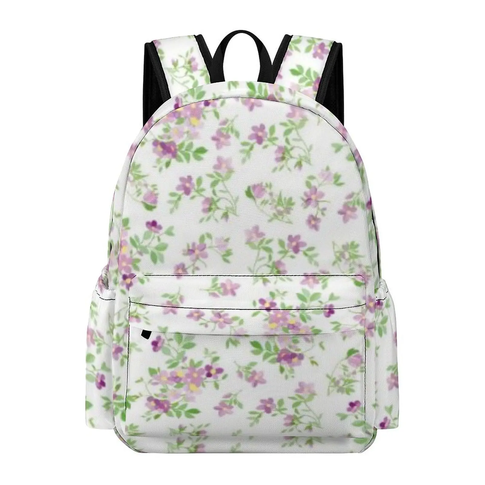 

Summer Flower-Patterned Schoolbag Customizable Backpacks Adjustable Shoulder Straps Comfortable Shoulder Straps