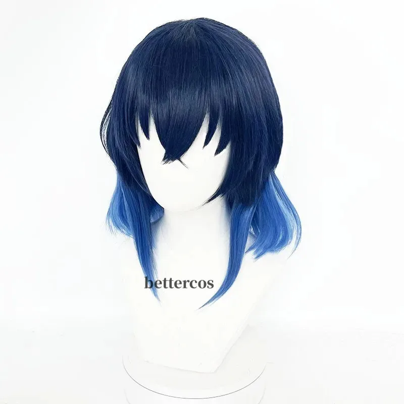 Wysokiej jakości peruka do cosplayu Anime Hashibira Inosuke, odporna na ciepło, syntetyczne włosy + czepek pod perukę