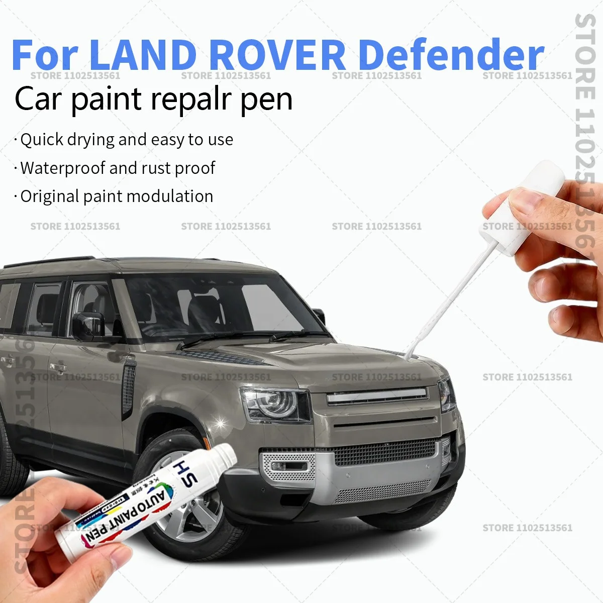 For LAND ROVER Defender White Professional Car Touch Up Paint Pen Scratch Repair Paint Brush for Automotive Paint Restoration