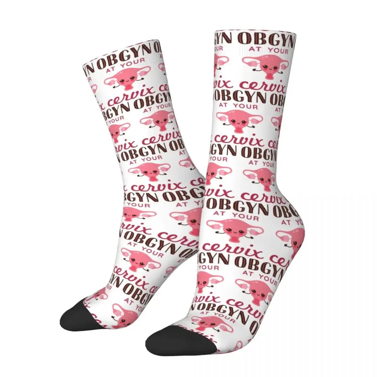 OBGYN At Your Cervix Socks Harajuku Super Soft Stockings All Season Long Socks Accessories for Unisex Gifts