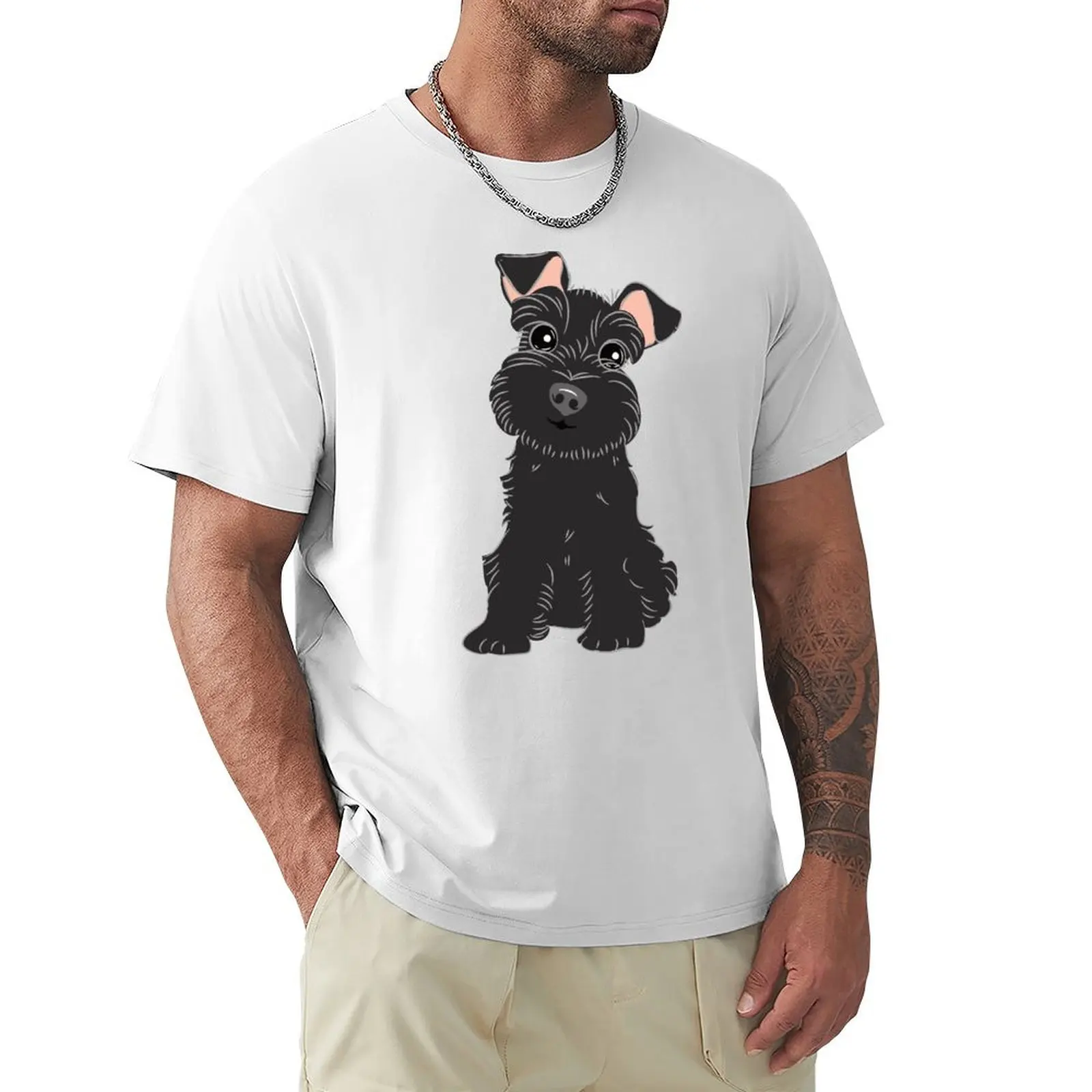 

Love Black Miniature Schnauzer T-Shirt anime clothes graphics t shirts men