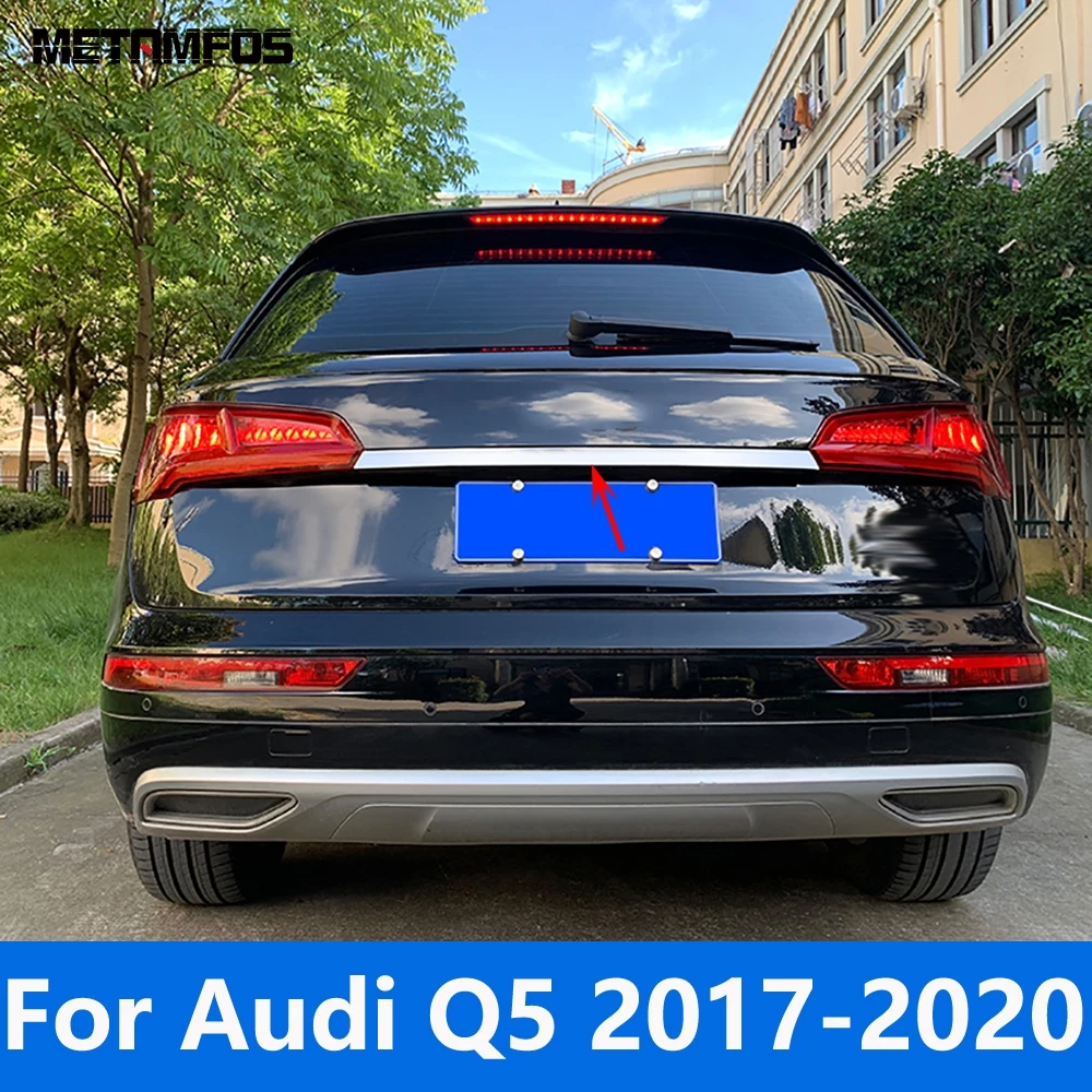 

Rear Trunk Lid Tailgate Door Boot Strip Trim Sticker For Audi Q5 2017 2018 2019 2020 Chrome/Carbon Fiber Accessories Car Styling
