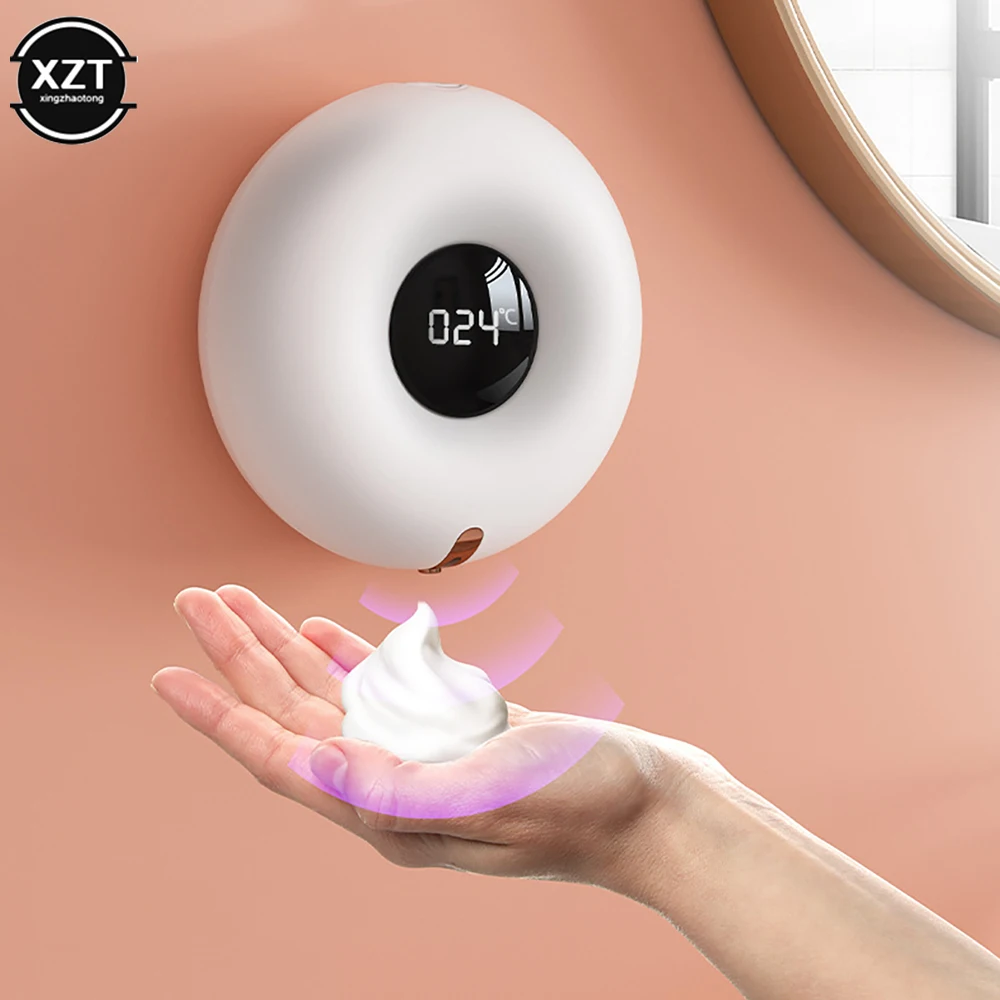 New Liquid Soap Dispenser Container LED Display Automatic Induction Foaming Hand Washer Sensor Household Infrared Soap Dispenser