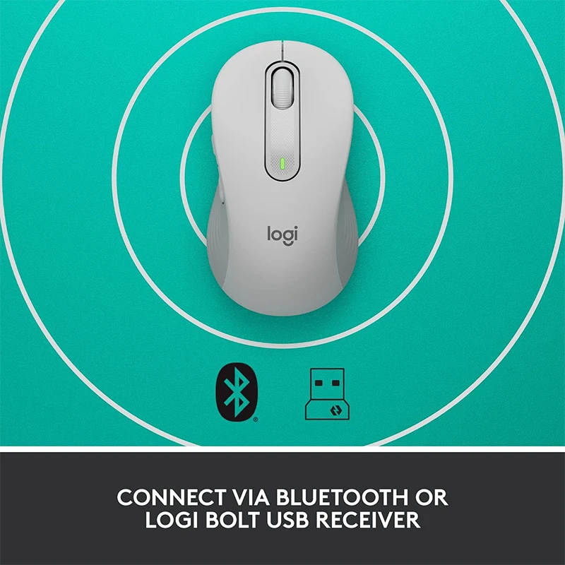 Logitech Signature-ratón inalámbrico M650/M650L, dispositivo con Bluetooth de 2,4 Ghz, para manos de tamaño pequeño a mediano, clics silenciosos,