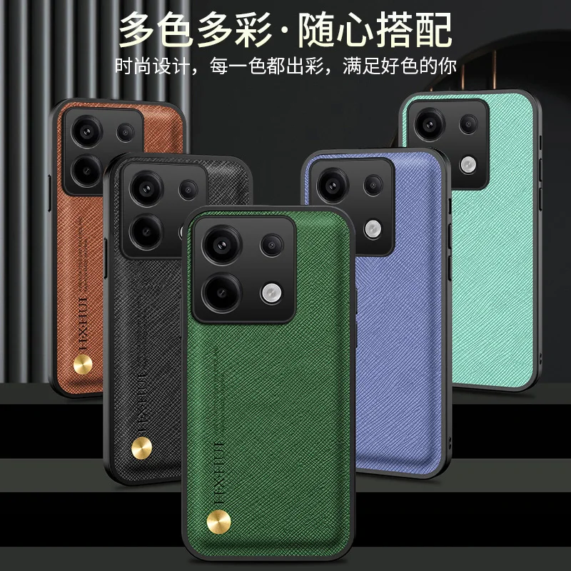 Case For Redmi Note 13 Pro 4G POCO M6 X6 Pro 5G Luxury Leather Stripe Magnetic Back Cover For Redme Note 13Pro Plus Bumper Funda
