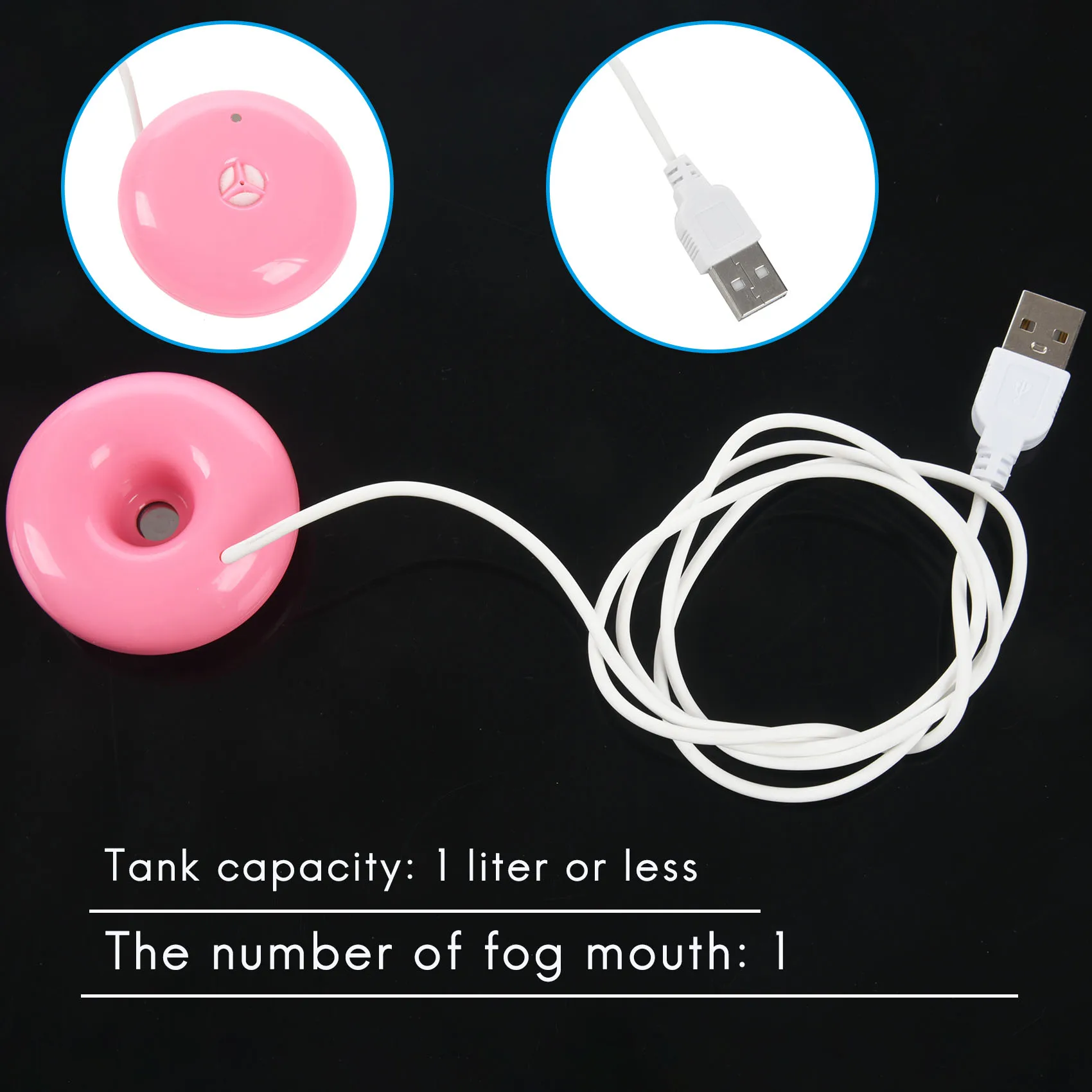 Pink donut humidifier usb office desktop mini humidifier portable creative air purifier Pink