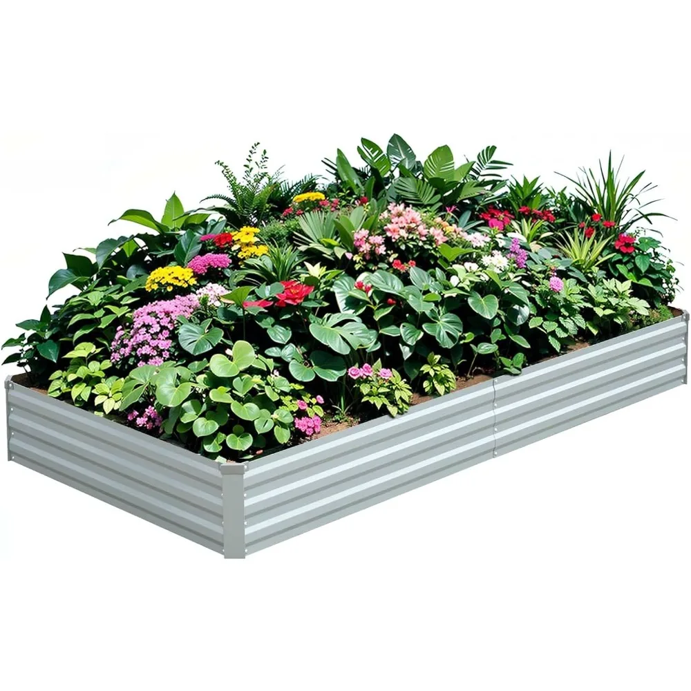 

Raised Garden Bed,Galvanized Garden Beds Outdoor for Vegetables Flowers Herbs, Bed Planter Box, Metal