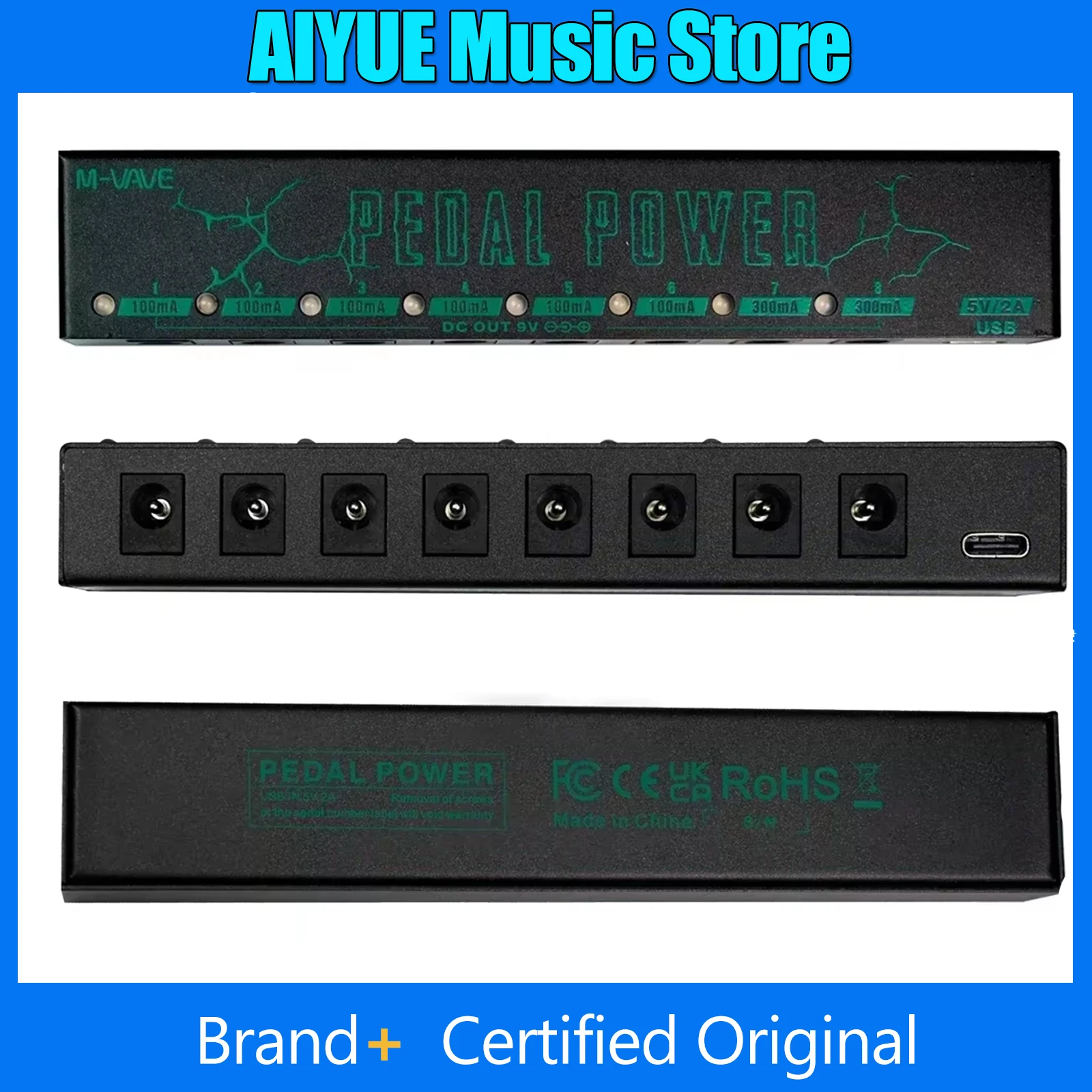 

Блок питания для гитарных эффектов M-VAVE PEDAL POWER, 10 изолированных выходов постоянного тока для педалей эффектов 9В, аксессуар для электрогитары.