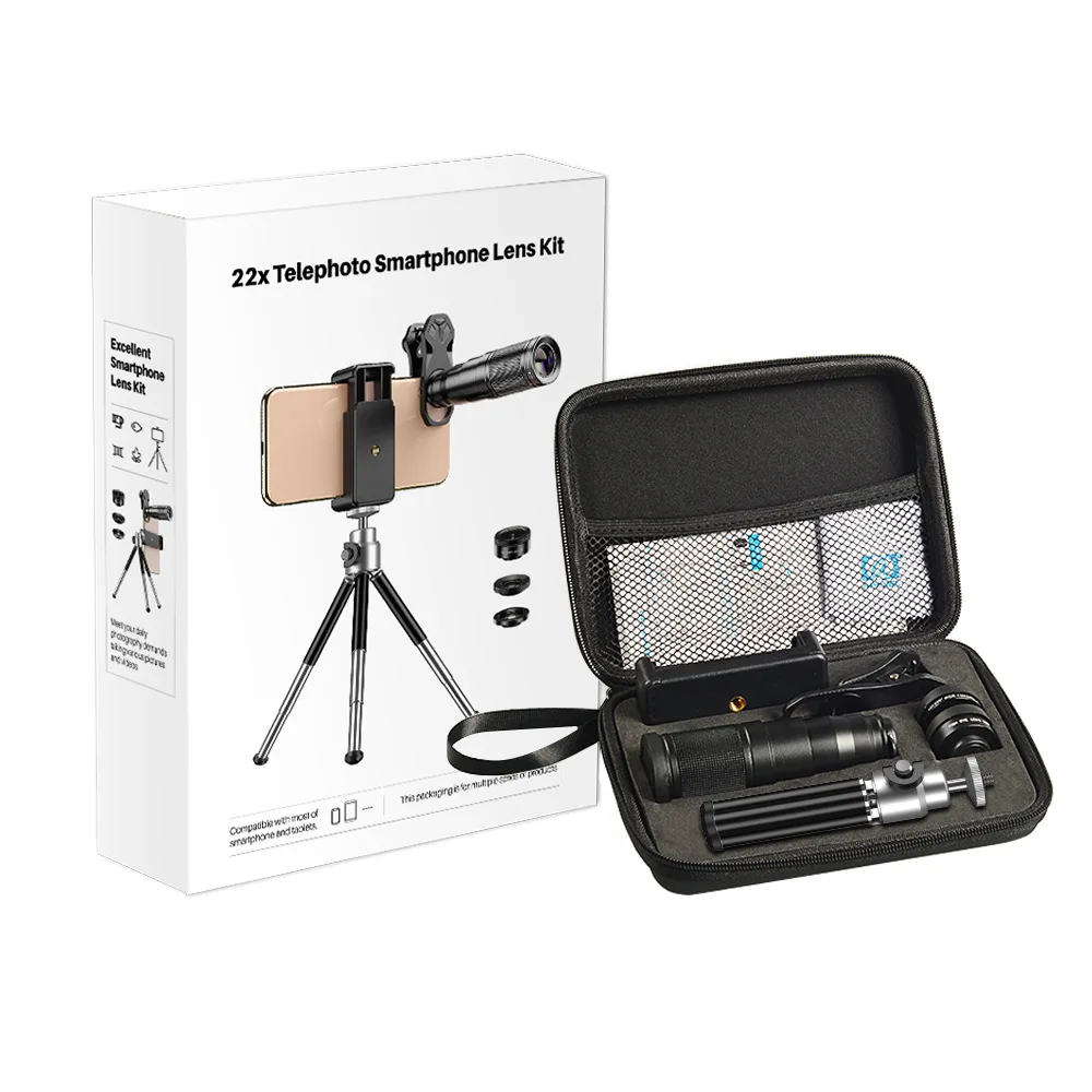 

Mobile phone magnifying glass 2 times 4 in 1 2 outdoor telephoto travel wide-angle fisheye mobile phone camera lens