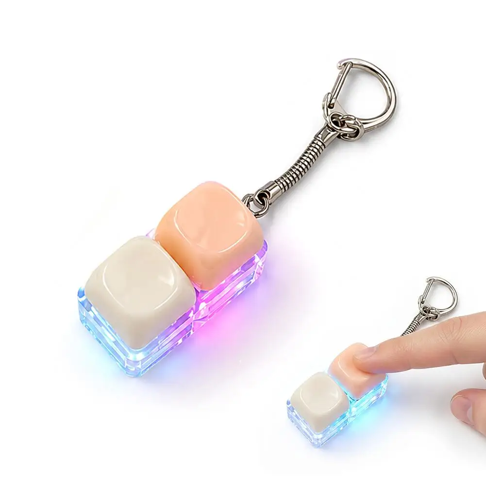 Macaron-Colored Keyboard Keychain with Pressable Buttons to Relieve Stress and Anxiety Portable desktop Accessory