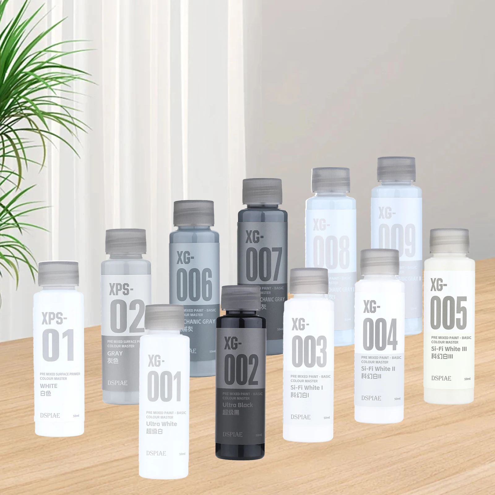 DSPIAE XG Serie Wasserbasierte Vorgemischte Farbe 50ML Grundfarbe Master für Gundam Modellbausatz DIY Hobby Malwerkzeuge