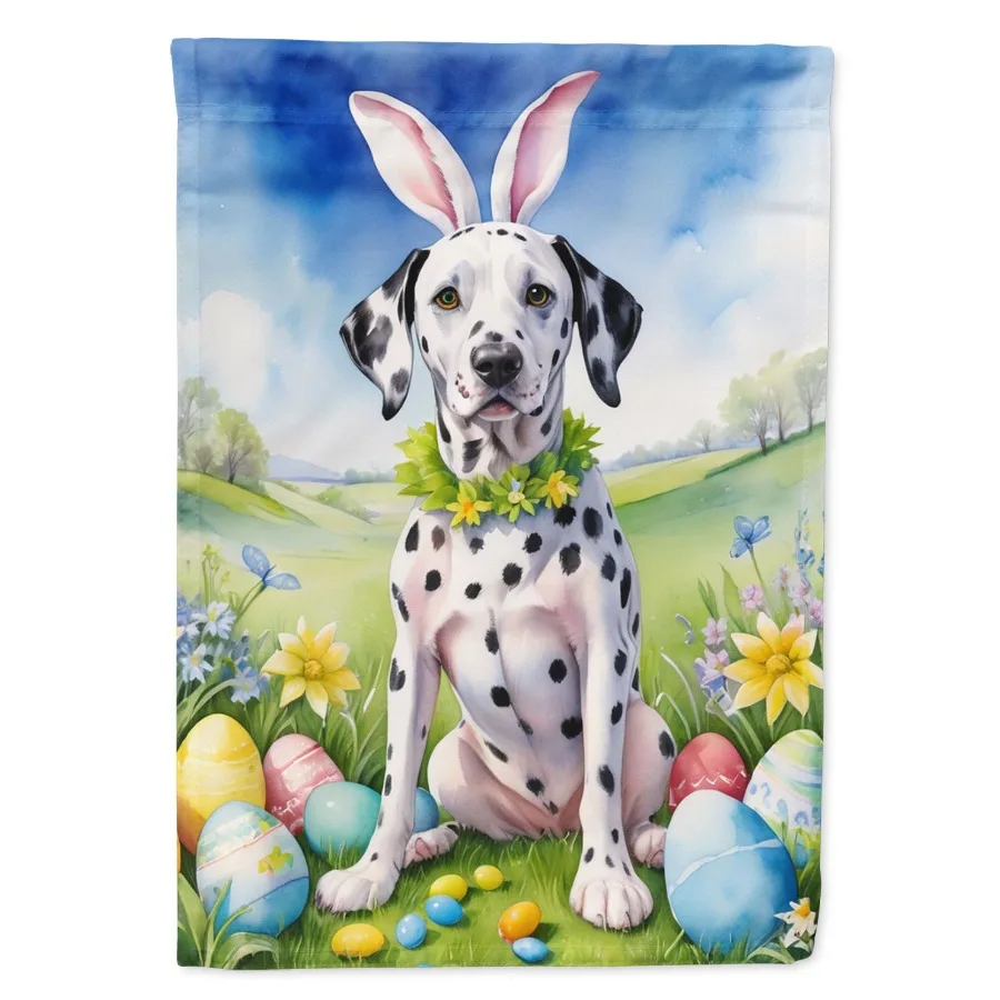 

Dalmatian Easter Egg Hunt Garden Flag Mailbox Flag Drative Yard Flag Banner Outside Patio Artwork Yard Flower Beds Garden Size