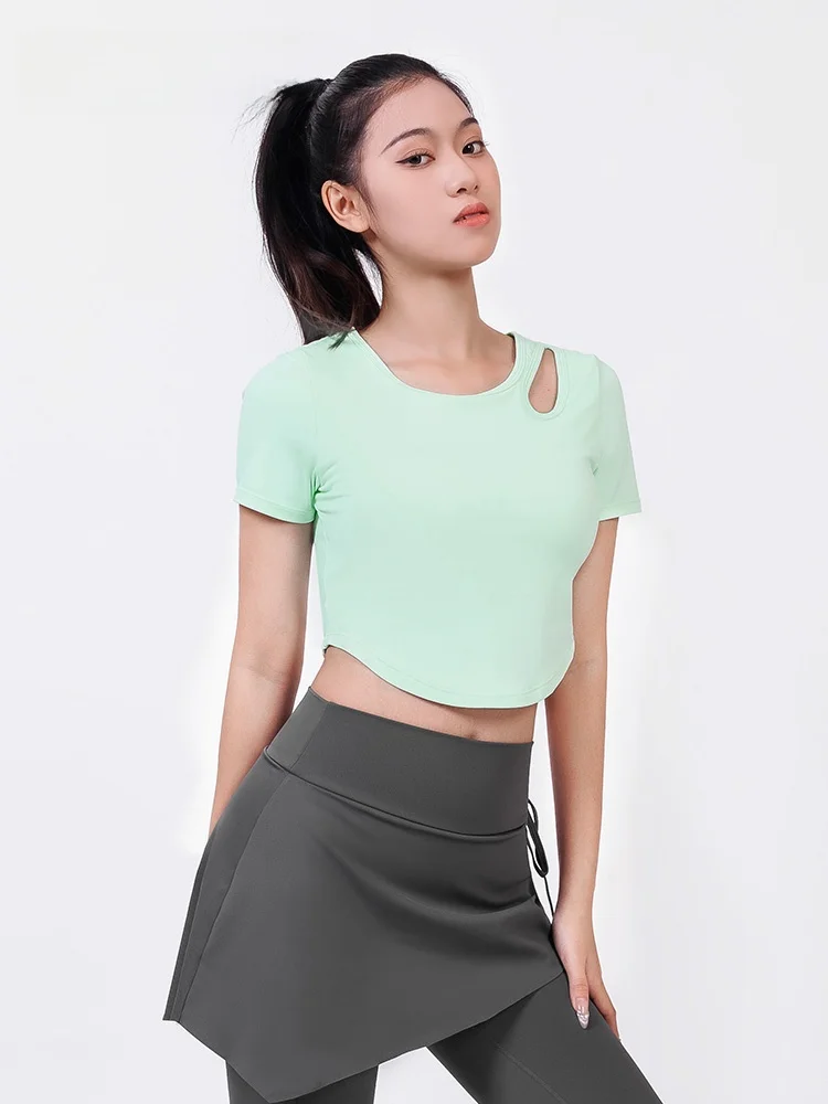 

Tea Beau Yoga Sports Женская тренировочная одежда для фитнеса ort Sve Топ с накладкой на грудь Новый летний дышащий нейлон