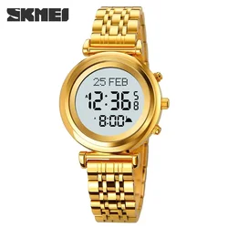 Reloj Digital musulmán SKMEI 1892, reloj deportivo con pantalla de luz Led para mujer, recordatorio de tiempo de peregrinación, reloj con función de dirección Qibla