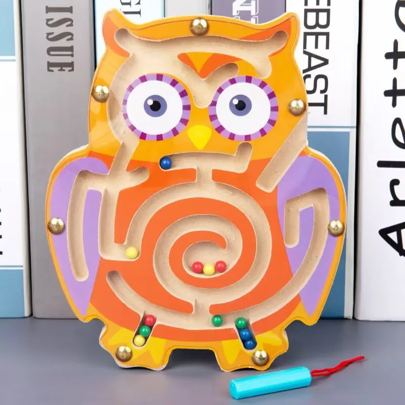 เด็ก Montessori ของเล่นเด็ก 2 ถึง 4 ปีการเรียนรู้ของเล่นเพื่อการศึกษาเด็กเขาวงกตแม่เหล็ก Busy Board ปริศนาไม้เกม