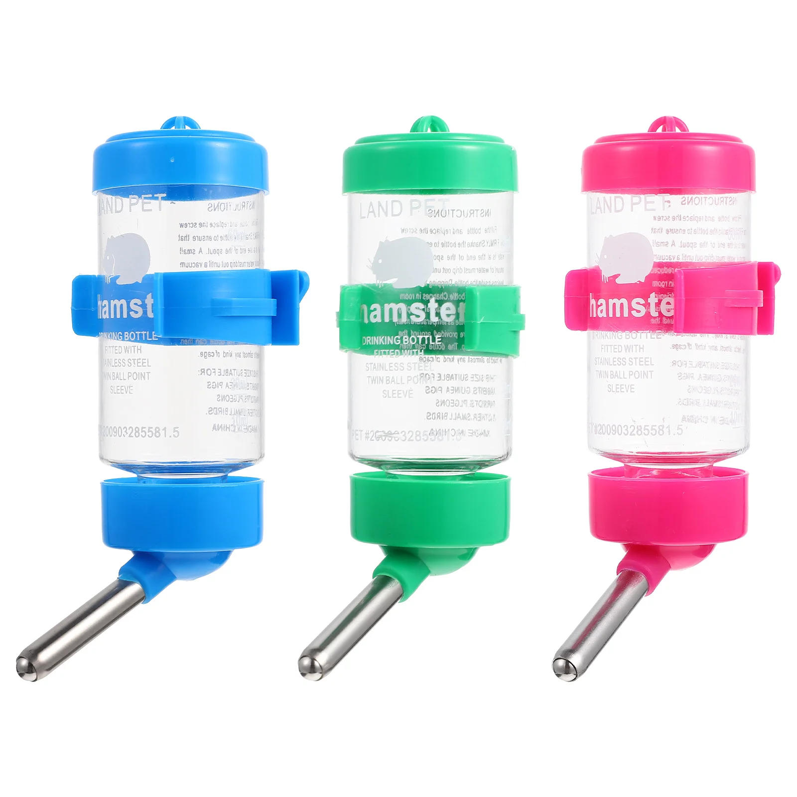 

3Pcs Automatic Household Hamster Waterer Transparent Durable Leakproof Small Pet Feeder Easy Install Convenient Hanging