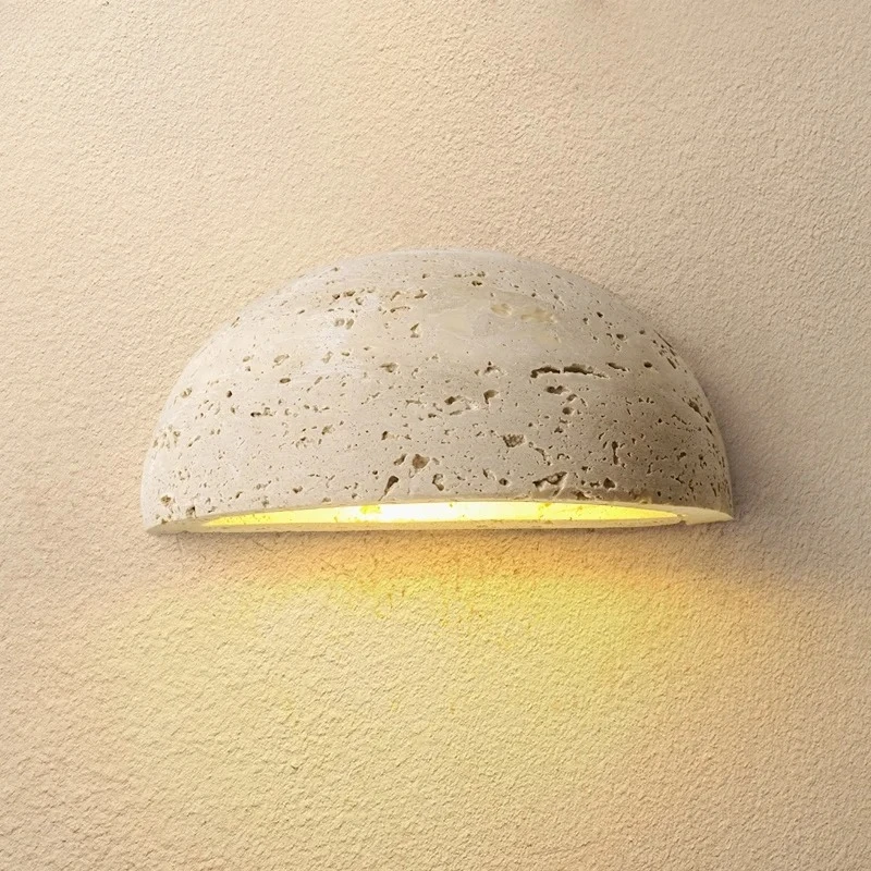 

Wabi-Sabi Style Yellow Cave Stone Wall Light for Bedroom, Bedside, Guesthouse, Hotel, Aesthetic Hallway, Corridor, Wall