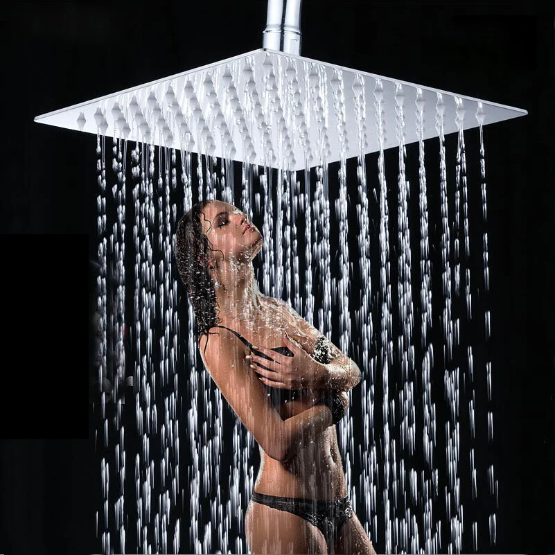 Imagem -03 - Jieni-ducha Quadrada Ultrafina de 10 12 16 Polegadas Chuveiro de Chuva sem Chuveiro Braço Aço Inoxidável