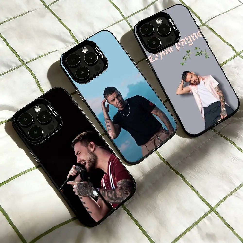 Funda para Teléfono S-Singer L-Liam Payne para iPhone 17, 16, 15, 14, 13, 12, 11 Plus, Pro Max, XS, Funda Plateada Colorida