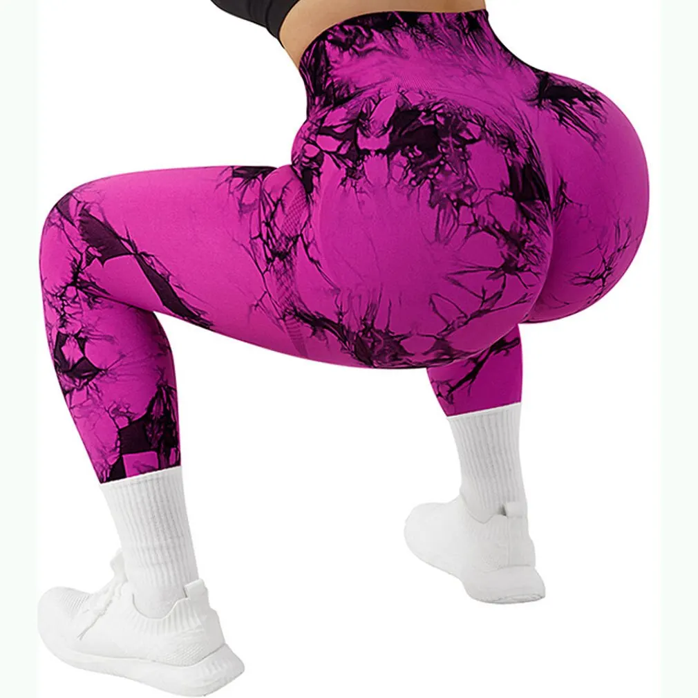 Tie Dye Fitness Legging donna Push Up Workout Sport Leggings donna Scrunch Butt vestito femminile palestra pantaloni Legging senza cuciture