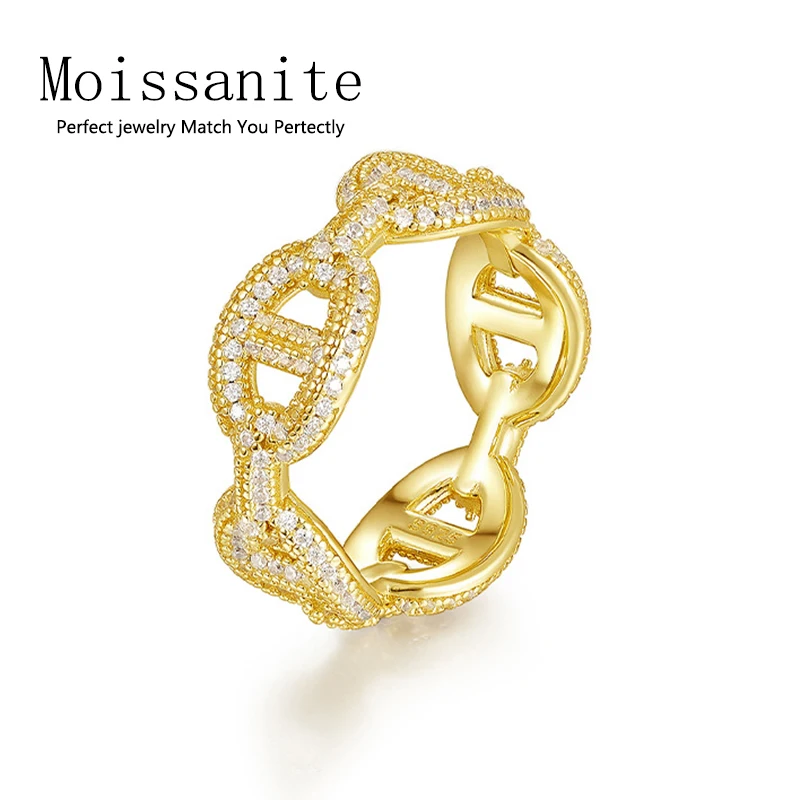 

Moissanite Rings S925 Silver Ring Certified Hip Hop Jewelry Women men Personalized Customization Valentine's Day Wedding Gift