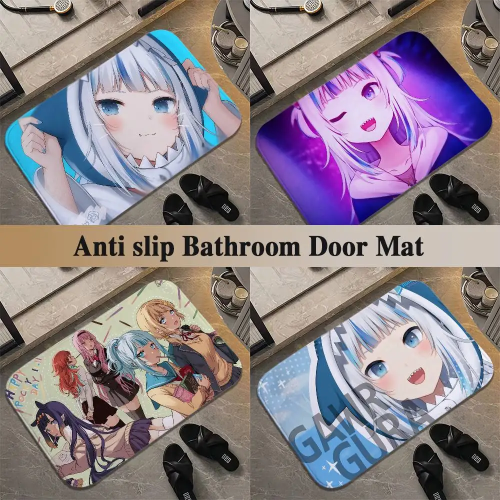 

Gawr Gura Floor Mat Printed Large Carpets Room And Bedroom Carpets Bathroom Anti Slip Door MATS Small Carpets