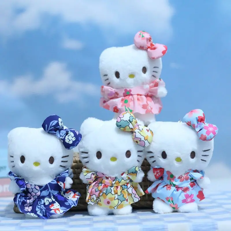 

Sanrio Hello Kitty Plus Doll Toys Lovely Skirt Series Kitty Cat 12cm Cartoon Figure Animal Plush Pendant Deco Toy Gift for Girl