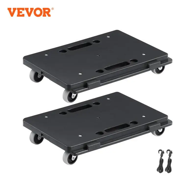 VEVOR 2 Pack Furniture Mover Pallet Trolley 500 lbs Each Count with 4 Wheels Small Flat Dolly Cart for Industrial Machinery