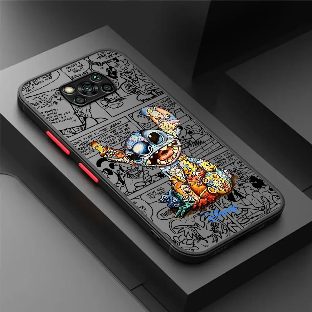 Disney Mickey Minnie mouse Stitch Case for Xiaomi Poco X4 Pro X3 NFC C40 X4 GT C50 M5 F3 C51 M5s X5 Pro X3 Luxury Funda Cover