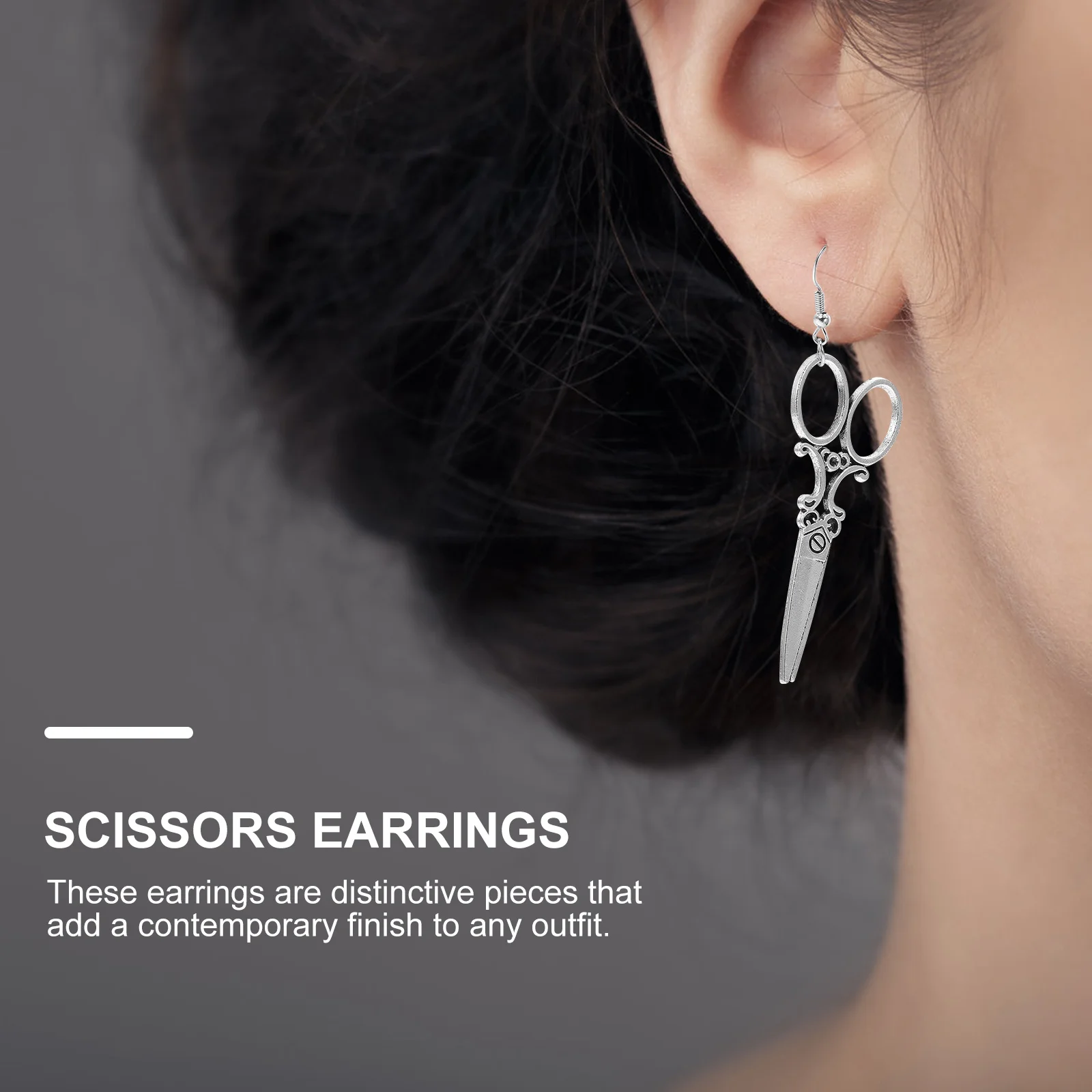 1 زوج الإبداعية مقص أقراط مضحك النساء سبيكة الأذن قطرات مجوهرات الأزياء الأنيقة هدية فريدة لحفلة عيد ميلاد عادية #3