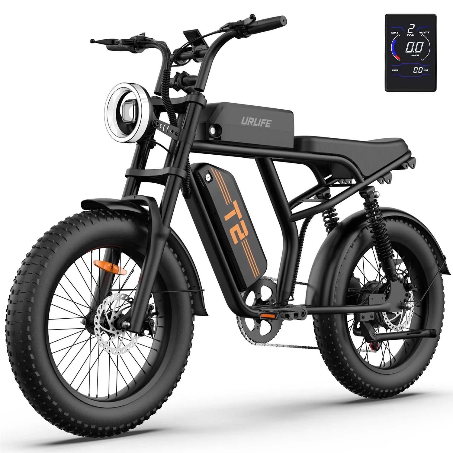 URLIFE T2 elektrische fiets 250W motor 48V 15,6Ah batterij Off-road elektrische fietsen 20x4,0 inch banden volwassenen e-bike 80-100 km bereik