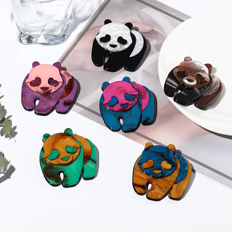 DIY accessories New INS cute cartoon colored red panda brooch, animal pin handmade versatile literary small fresh jewelry