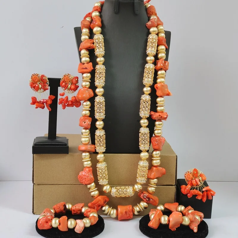 african woman traditional nigerian coral beads for wedding real